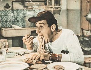 Kuchnia rzymska... scena z filmu "Amerykanin w Rzymie"... Alberto Sordi